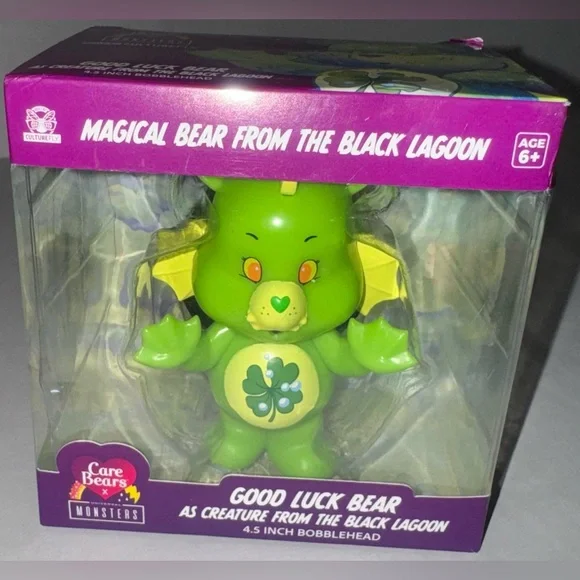 Care Bears Good Luck Bear as Creature from the Black Lagoon 4.5 inch Bobblehead - Picture 8 of 9